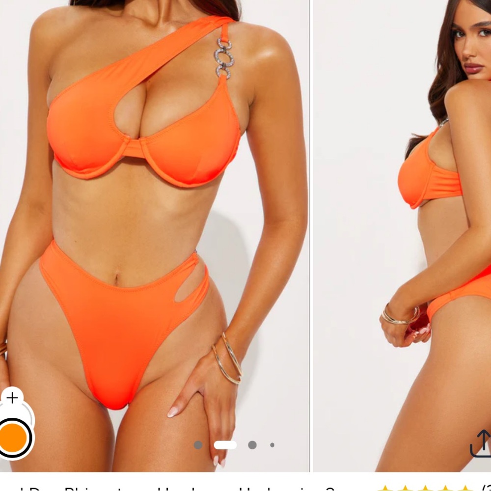 Fashion Nova Orange Bikini Swimwear